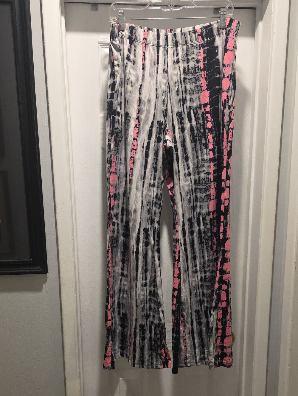 eye candy Pink, Black & White Tie-Dye Wide-Leg Pants